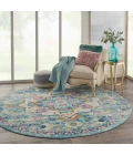 Nourison Passion Round Area Rug PSN25-Ivory/Light Blue