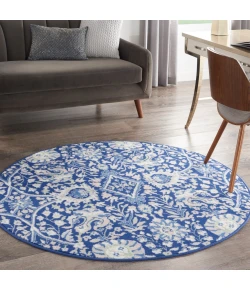 Nourison Home Whimsicle WHS10 Navy Multicolor 5 ft. Round Area Rug