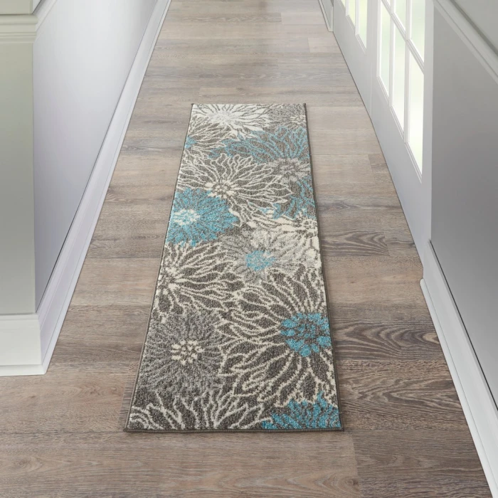 Nourison Passion Runner Area Rug PSN17-Charcoal/Blue