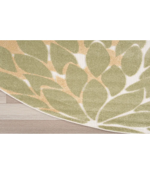 Nourison Aloha Ivory Multicolor ALH05 5 ft. 3 in. Round Rug