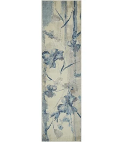 Nourison Home Somerset ST18 Ivory Blue 2 ft. 3 in. X 8 ft. Area Rug