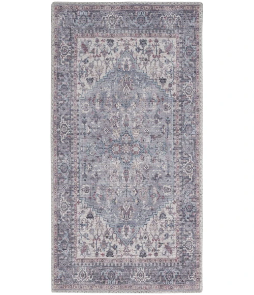 Nicole Curtis Machine Washable Series 1 Area Rug SR101 Black 2' x 4'