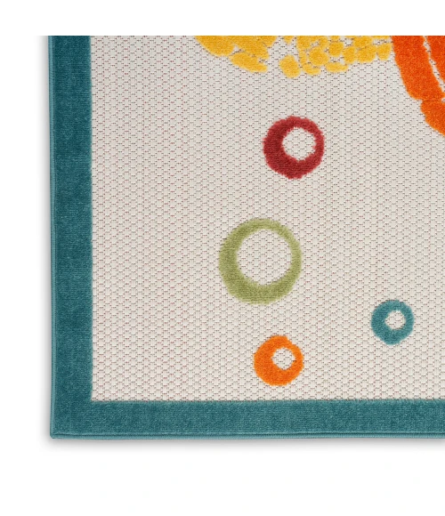 Nourison Aloha Area Rug ALH27 Teal Multi