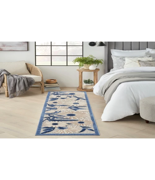 Nourison Aloha Blue Grey ALH33 2 ft. X 6 ft. Rectangle Rug