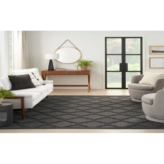 Nourison Easy Care Charcoal Black NES01 12 ft. X 15 ft. Rectangle Rug