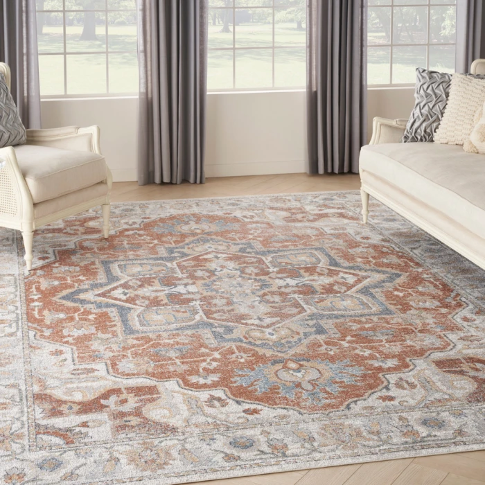 Nourison Astra Machine Washable Area Rug ASW12 Gold/Multicolor