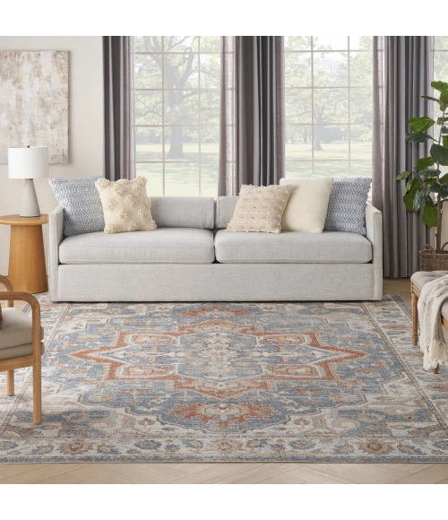 Nourison Astra Machine Washable Area Rug ASW12 Denim Multi