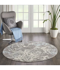 Nourison Home Jubilant JUB12 Grey 5 ft. 3 in. Round Area Rug
