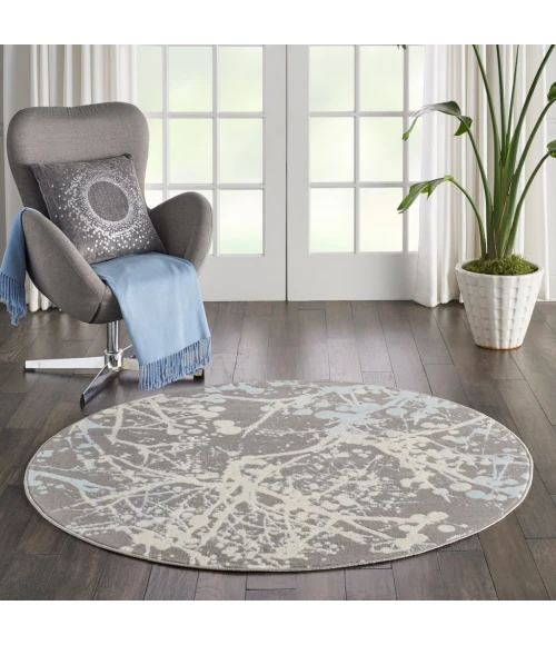 Nourison Jubilant Round Area Rug JUB12-Grey