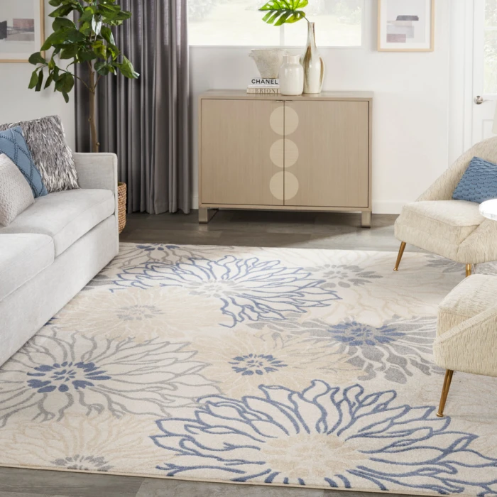 Nourison Passion Area Rug PSN17 Ivory Grey Blue