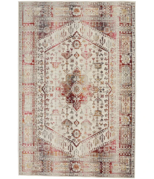 Nourison Vintage Kashan Area Rug VKA08-Ivory Red