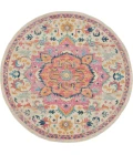 Nourison Passion Round Area Rug PSN25-Ivory/Pink
