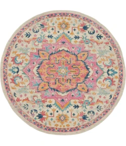 Nourison Home Passion PSN25 Ivory Pink 8 ft. Round Area Rug