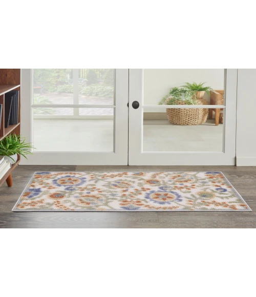 Nourison Aloha Ivory Blue ALH17 2 ft. 8 in. X 4 ft. Rectangle Rug