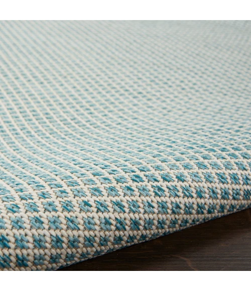 Nourison Courtyard Area Rug COU01 Ivory Aqua 3' x 5'