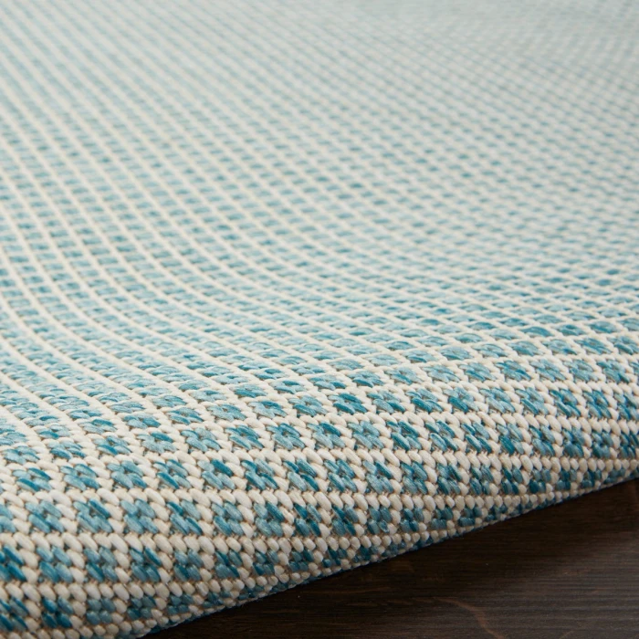 Nourison Courtyard Area Rug COU01 Ivory Aqua 3' x 5'