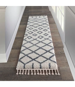 Nourison Home Moroccan Shag MRS01 White 2 ft. 2 in. X 8 ft. 1 in. Area Rug