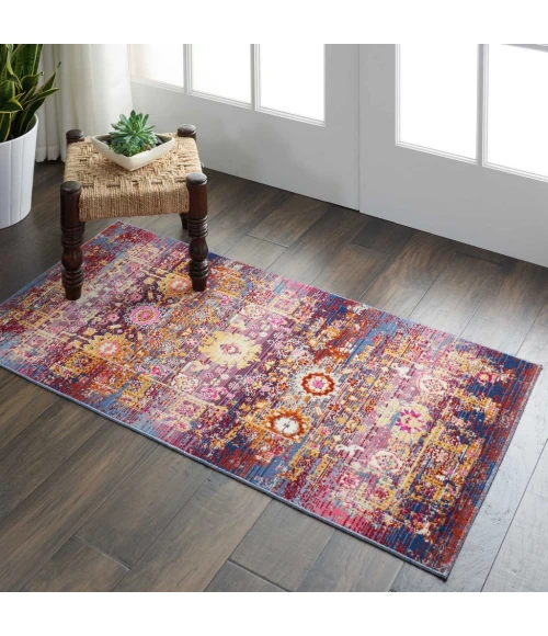 Nourison Vintage Kashan Area Rug VKA03-Red/Multicolor