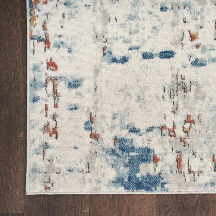 Nourison Quarry Beige Blue Rust QUA01 4 ft. X 6 ft. Rect. Rug