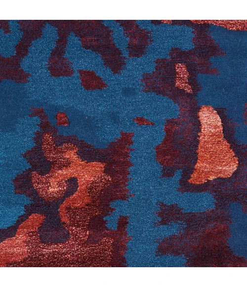 Nourison Prismatic Area Rug PRS13 Blue/Flame 8'6" x 11'6"