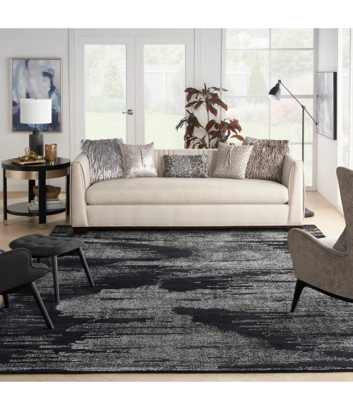 Michael Amini Ma30 Star Area Rug SMR02 Black Ivory