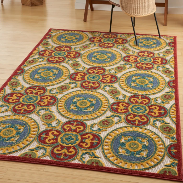 Nourison Aloha Area Rug ALH30 Red/Multi