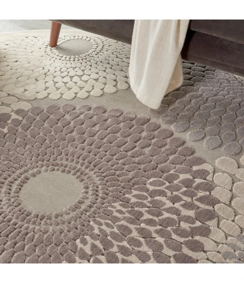 Nourison Graphic Illusions Round Area Rug GIL04-Grey