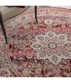 Nourison Home Vintage Kashan VKA01 Red 6 ft. Round Area Rug