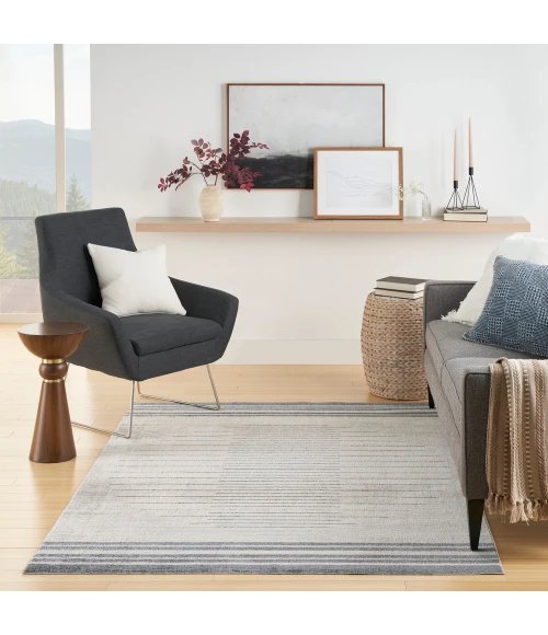 Nourison Astra Machine Washable Area Rug ASW04 Ivory Blue
