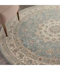 Nourison Living Treasures Round Area Rug LI15-Aqua/Ivory