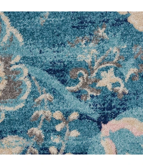 Nourison Tranquil Round Area Rug TRA02-Turquoise