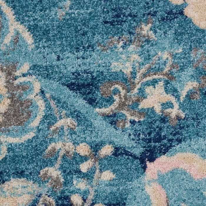 Nourison Tranquil Round Area Rug TRA02-Turquoise