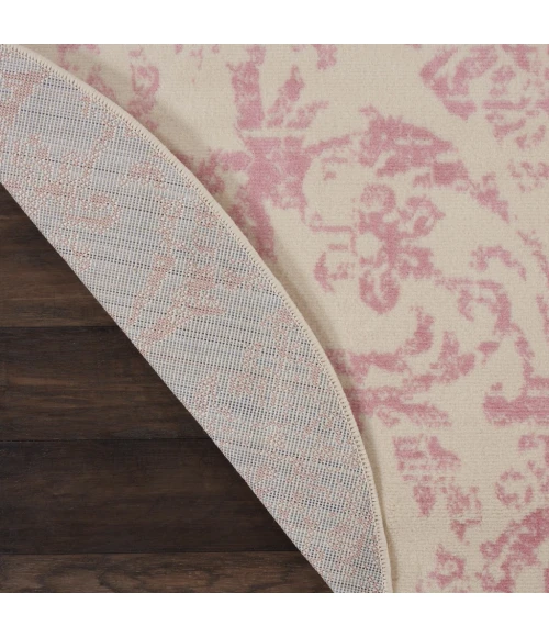Nourison Jubilant Round Area Rug JUB09-Ivory/Pink