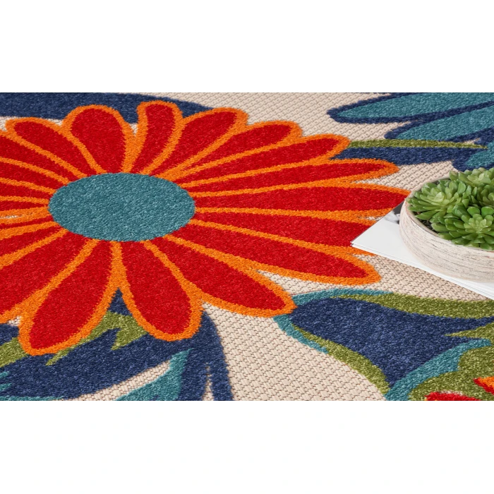 Nourison Aloha Multicolor ALH33 4 ft. Round Rug