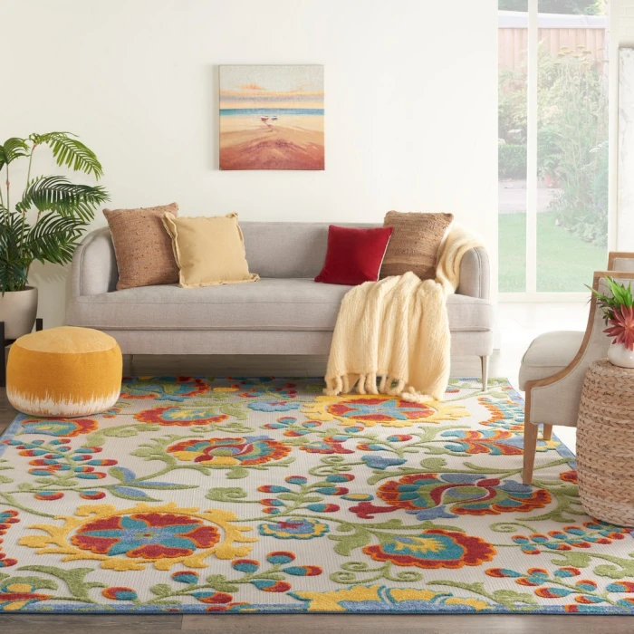 Nourison Aloha Area Rug ALH17-Ivory/Multi