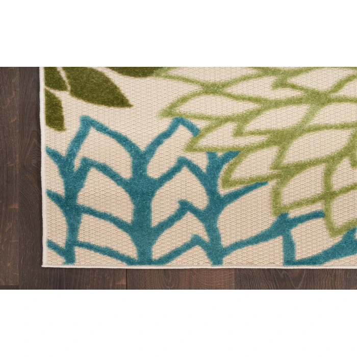 Nourison Aloha Green Multicolor ALH05 5 ft. 3 in. X 7 ft. 5 in. Rectangle Rug
