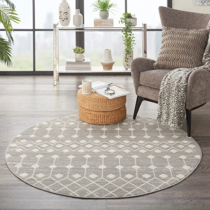 Nourison Grafix Round Area Rug GRF37-Grey