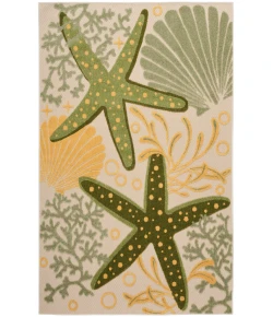 Nourison Home Aloha ALH24 Green Yellow 3 ft. 6 in. X 5 ft. 6 in. Area Rug