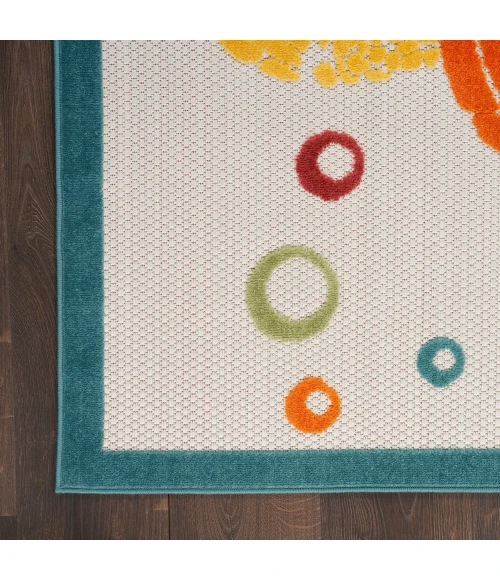 Nourison Aloha Area Rug ALH27 Teal Multi
