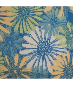 Nourison Home & Garden RS022 Blue 6 ft. 6 in. Square Area Rug