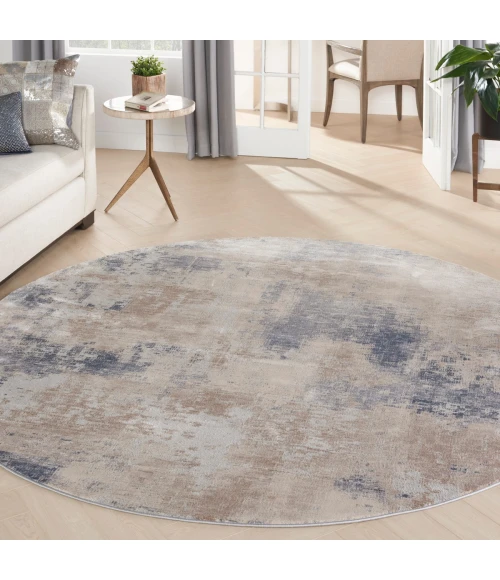 Nourison Rustic Textures Area Rug RUS02 Beige/Grey 7'10" Round