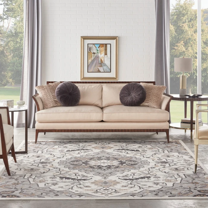 Nourison Elation Area Rug ETN09 Ivory Grey 7'10" x 9'10"