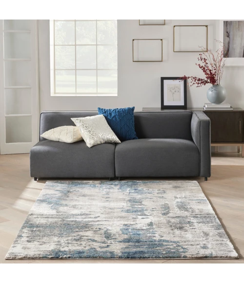 Kathy Ireland American Manor Area Rug AMR04 Ivory Blue