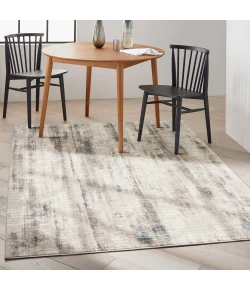 Calvin Klein CK022 Infinity IFN02 Ivory Grey Blue 5 ft. 3 in. X 7 ft. 3 in. Area Rug