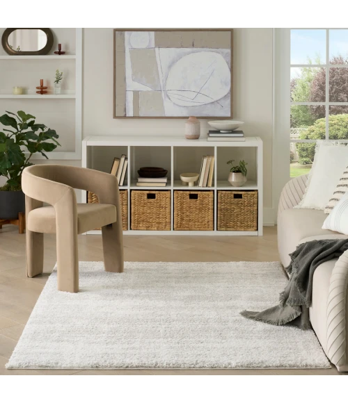 Nourison Home Modern Shag Ivory Grey MMD04 5 ft. 3 in. X 7 ft. Rectangle Rug
