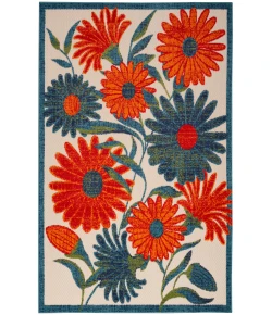 Nourison Home Aloha ALH33 Ivory Multicolor 3 ft. 6 in. X 5 ft. 6 in. Area Rug