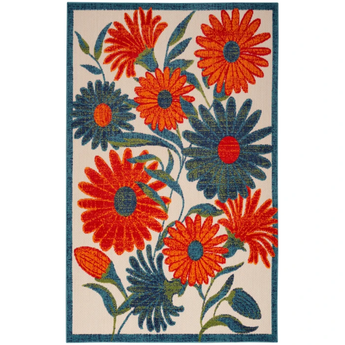 Nourison Aloha Ivory Multicolor ALH33 3 ft. 6 in. X 5 ft. 6 in. Rectangle Rug