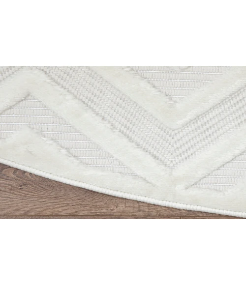 Nourison Versatile Ivory White NRV01 5 ft. Round Rug