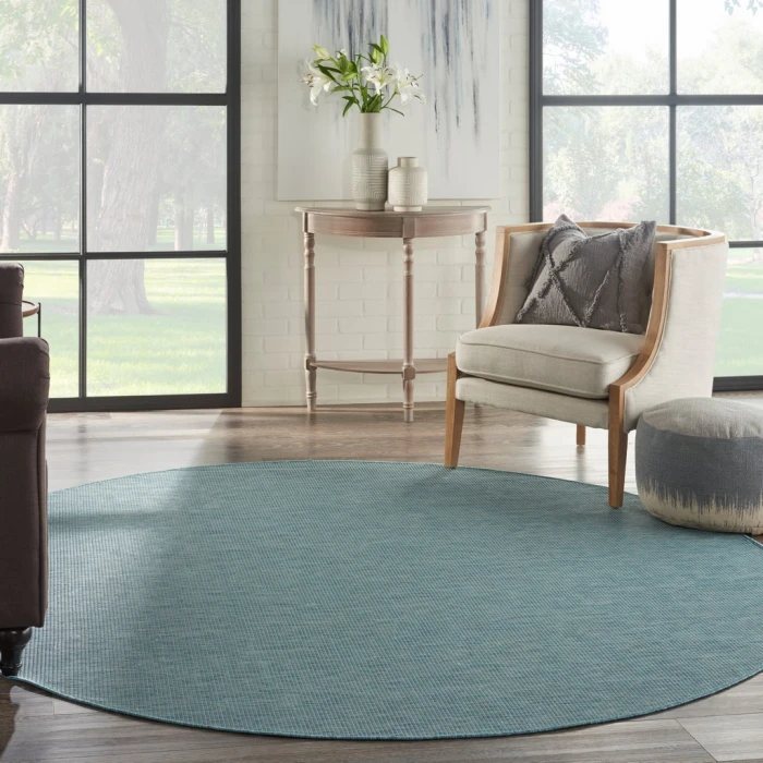 Nourison Positano Round Area Rug POS01-Aqua