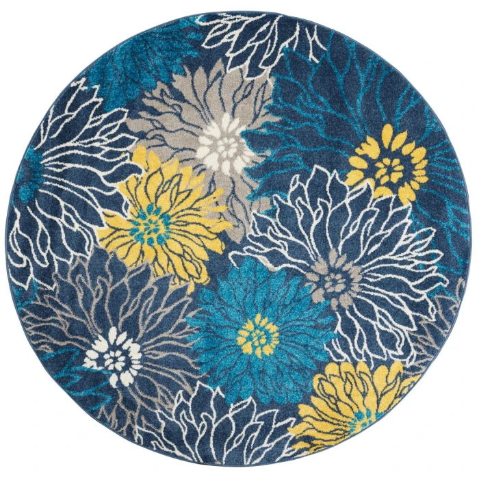 Nourison Passion Round Area Rug PSN17-Blue